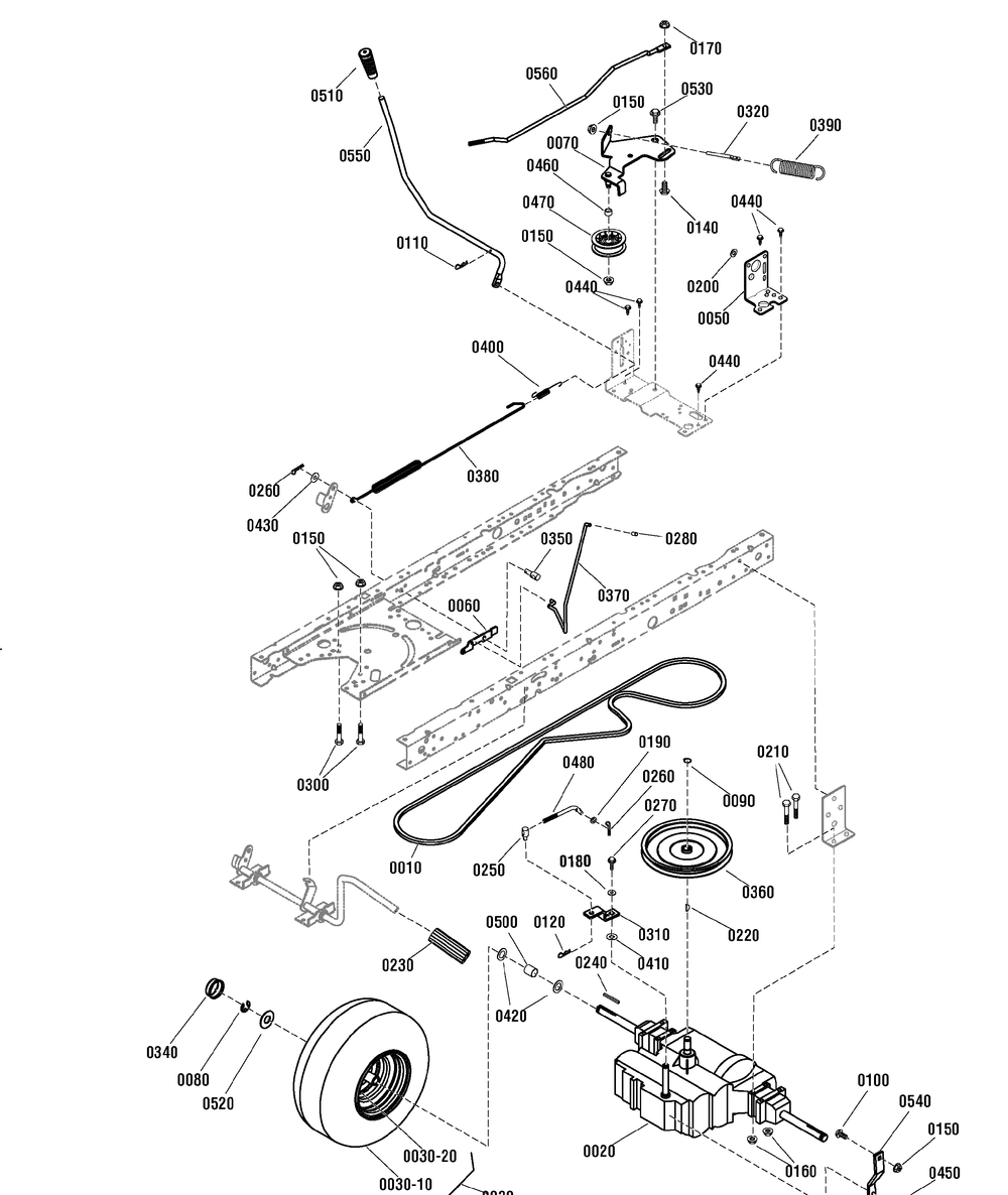 Motion Drive Group - Gear Drive (7501096a) Diagram and Parts List for 2690997-MT145380 2012 Briggs and Stratton Lawn Tractor